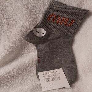 Miu Miu ankle Sock Gray and Orange women size 7-9